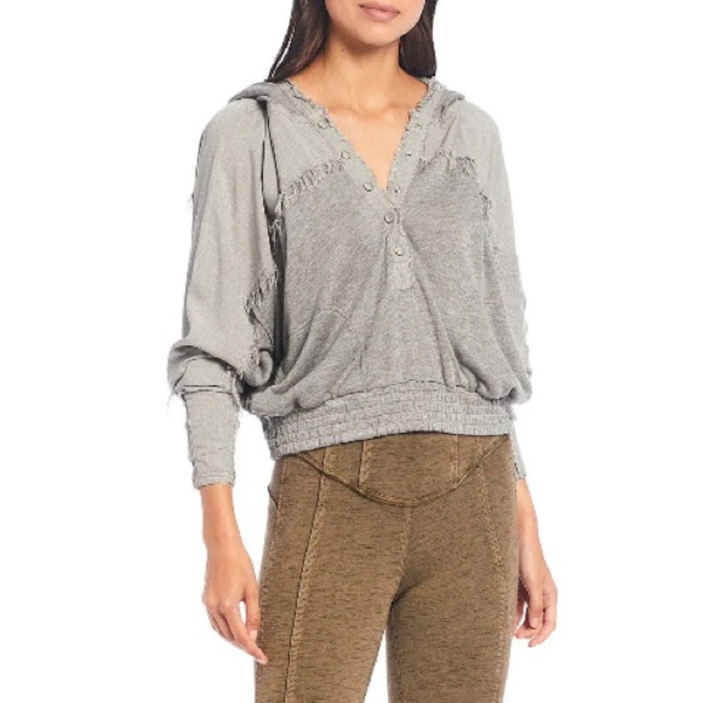 Free People Movement Windy Moadows hoodie sweatshirt grey size small